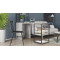 Стол-тумба трансформер Смарт 3/1 с этажеркой Ferrum-decor 1430x1450x500 Черный металл ДСП Бетон 16 мм (FRD-105115)