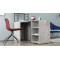 Стол-тумба трансформер Смарт 4/2 с этажеркой Ferrum-decor 1430x1450x600 Черный металл ДСП Бетон 16 мм (FRD-105135)