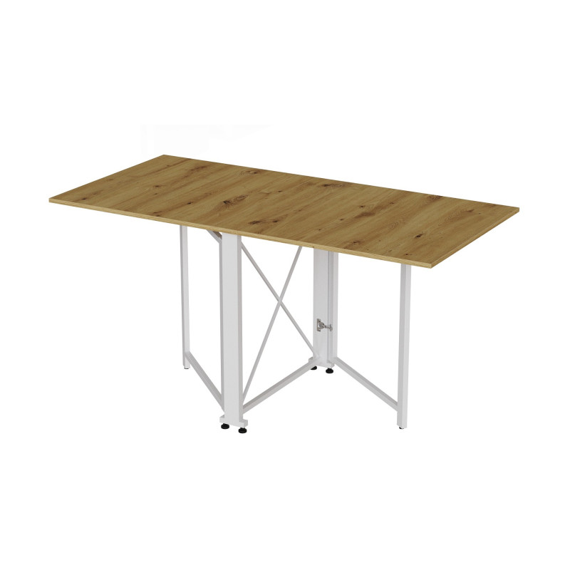 Стол-книжка трансформер Орион 2 Ferrum-decor 750x1520x730 Белый металл ДСП Дуб Артизан 16 мм (FRD-104595)