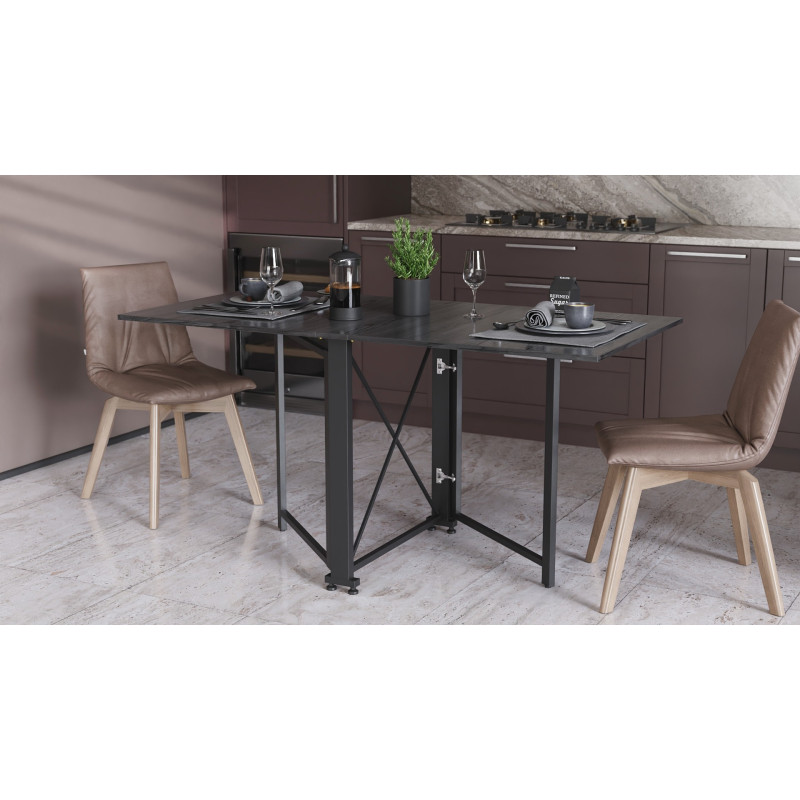Стол-книжка трансформер Орион 2 Ferrum-decor 750x1520x730 Черный металл ДСП Сосна Кембра 16 мм (FRD-104585)