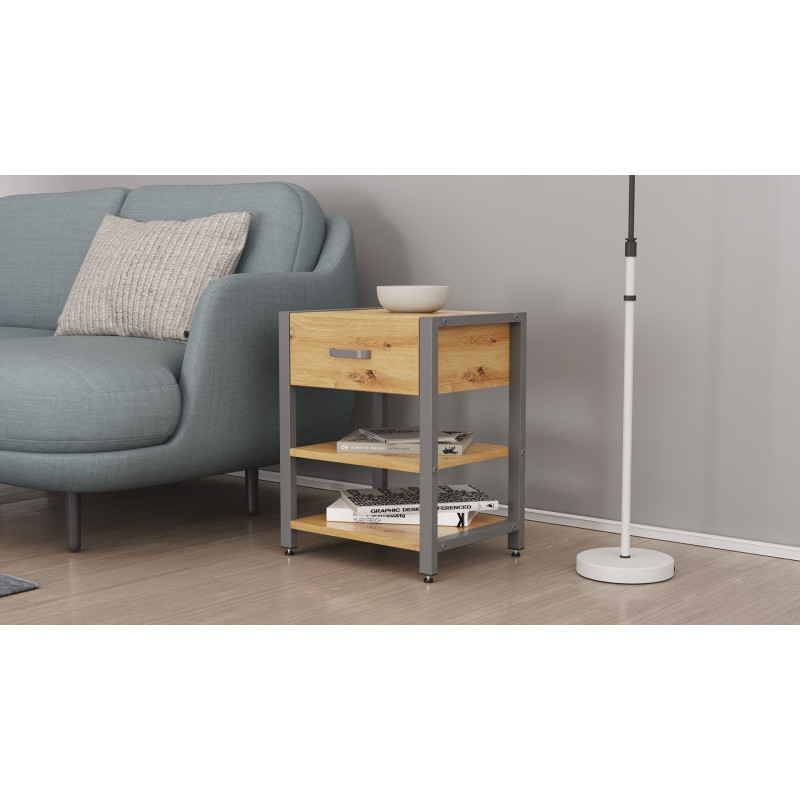 Тумба універсальна Ferrum-decor Вів'єн 1/2 50x41x40 сірий ДСП Дуб Артизан 16мм (FRD-104135)
