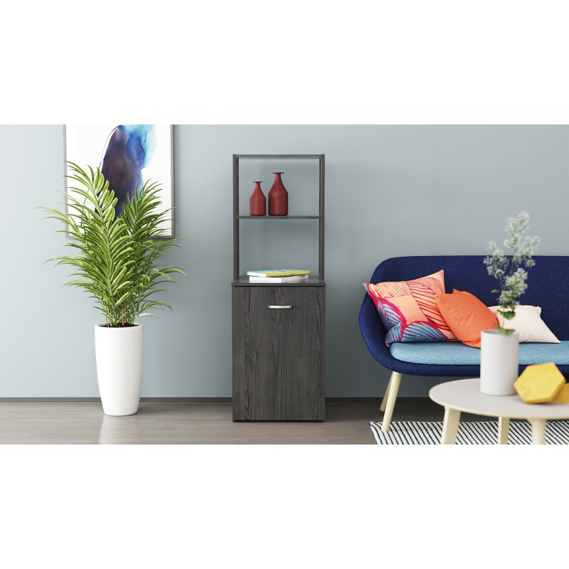 Стіл-тумба трансформер Смарт 4/1 з етажеркою Ferrum-decor 1430x1450x500 Чорний метал ДСП Сосна Кембра 16 мм (FRD-105125)