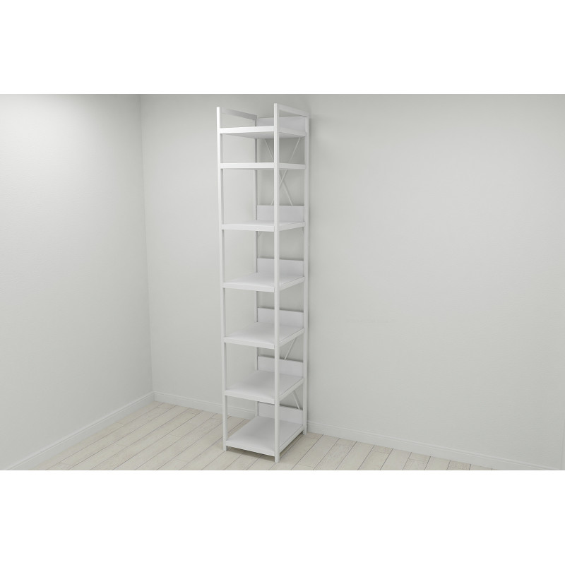 Шкаф Гардероб Уни секция 4 серии Конект Ferrum-decor 220x40x50см Белый металл ДСП Белый 32 мм (FRD-104555)