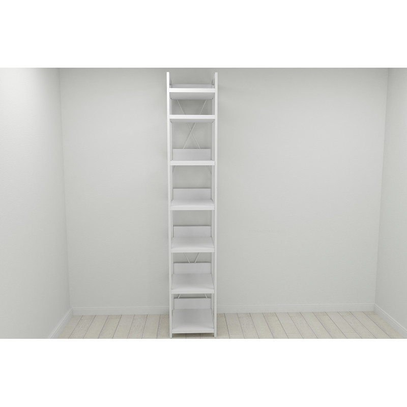 Шкаф Гардероб Уни секция 4 серии Конект Ferrum-decor 220x40x50см Белый металл ДСП Белый 32 мм (FRD-104555)