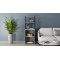 Стол-тумба трансформер Смарт 3/1 с этажеркой Ferrum-decor 1430x1450x500 Черный металл ДСП Бетон 16 мм (FRD-105115)