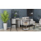 Стол-тумба трансформер Смарт 3/1 с этажеркой Ferrum-decor 1430x1450x500 Черный металл ДСП Бетон 16 мм (FRD-105115)