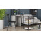 Стол-тумба трансформер Смарт 3/1 с этажеркой Ferrum-decor 1430x1450x500 Черный металл ДСП Бетон 16 мм (FRD-105115)