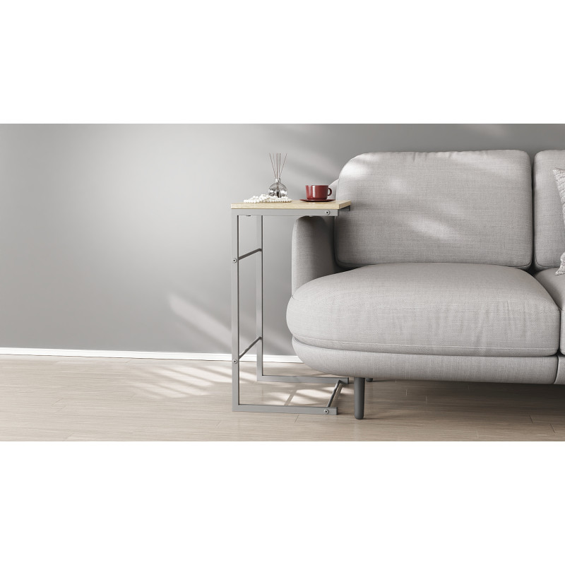 Столик приставний Террі Ferrum-decor 650x440x330 Сірий метал ДСП Дуб Сонома 16 мм (FRD-104665)