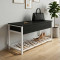 Банкетка с ящиком Ferrum-decor Дрейк 2 550x1200x400 металл Белый ДСП Сосна Кембра 16 мм (FRD-103075)
