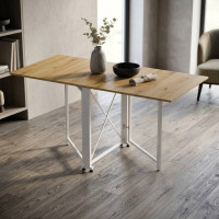 Стіл-книга трансформер Оріон 2 Ferrum-decor 750x1520x730 Білий метал ДСП Дуб Артизан 16 мм (FRD-104595)