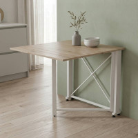 Стол-книжка трансформер Орион 1 Ferrum-decor 750x810x730 Белый металл ДСП Дуб Сан-Марино 16 мм (FRD-104605)