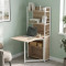 Стіл книжка з етажеркою Практик 2 Ferrum-decor 1555x640x990 Білий метал ДСП Дуб Сонома 16мм (FRD-104635)