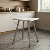 Табурет кухонный Ferrum-decor 430x320x320 Серый металл ДСП Белое 16 мм (FRD-104645)