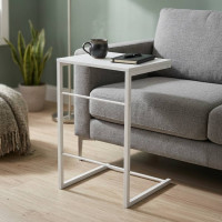 Столик приставной Терри Ferrum-decor 650x440x330 Белый металл ДСП Белое 16 мм (FRD-104655)