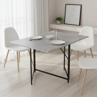 Стол трансформер книжка Вуди Ferrum-decor 75x130x90 Черный металл ДСП Бетон 16 мм (FRD-106743)