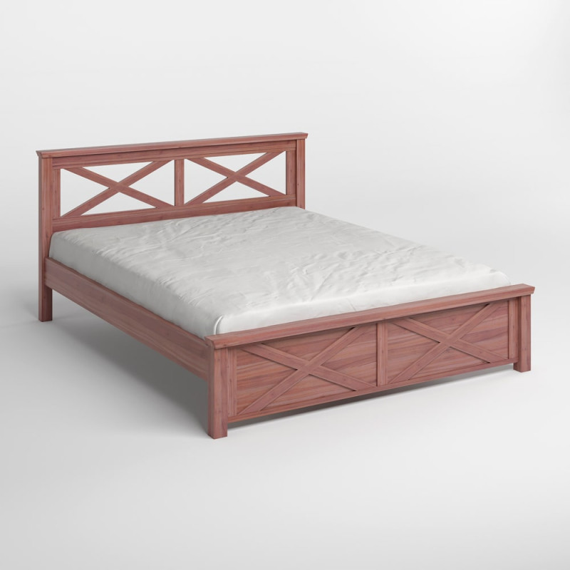 Двоспальне дерев'яне ліжко Mebigrand Прованс Н Горіх лісовий 140х190 см (MBG-3144)
