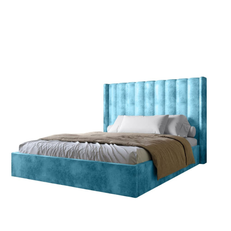 Двоспальне ліжко LION Ніно 160x200 см SILK 502 Бирюзовий (LION-045049)