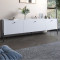Тумба под телевизор на 3 ящика LION Wood с черными ножками 180x50x40 см Нимфея Альба (белый) (LION-043102)