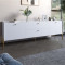 Тумба под телевизор с ящиками LION Wood с золотыми ножками 160x40x65 см Нимфея Альба (белый) (LION-043118)