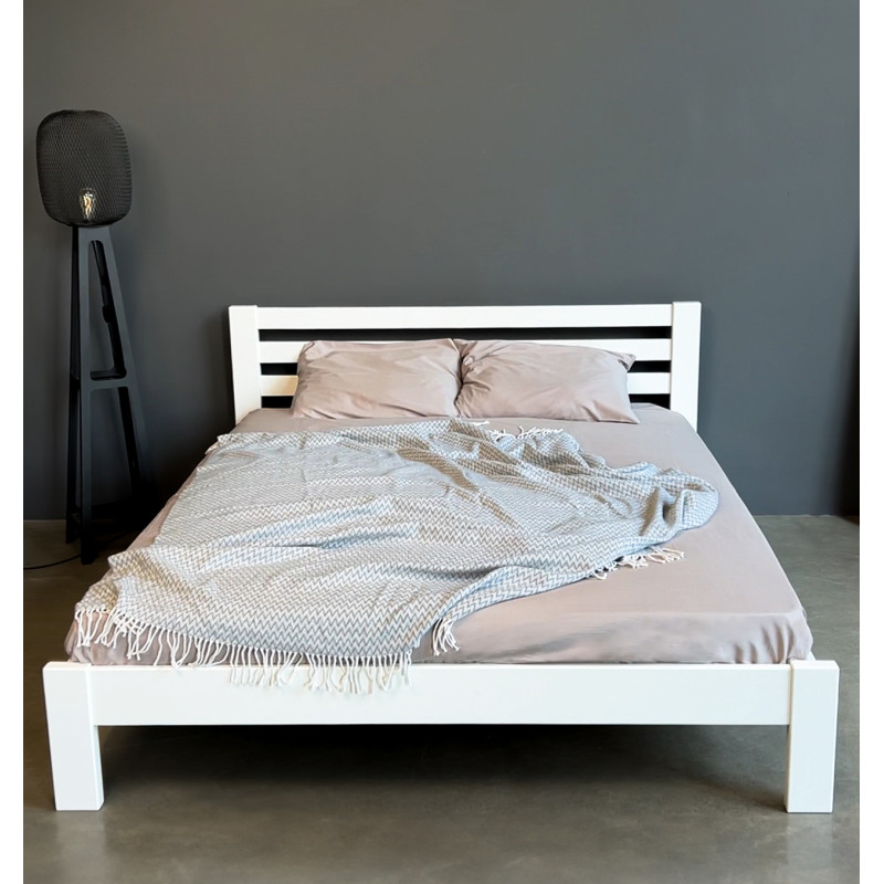 Односпальне дерев'яне ліжко Mebigrand Колумбія Оливковий (RAL1020) 90х200 см (MBG-14612)