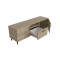 Тумба Лестер на конусних ніжках Ferrum-decor 48x139x38 Чорний метал ДСП Дуб Сонома 16 мм (FRD-106804)