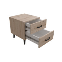 Тумба Віва 2 на конусних ніжках Ferrum-decor 41x35x40 Чорний метал ДСП Дуб Сан-Марино 16 мм (FRD-106814)
