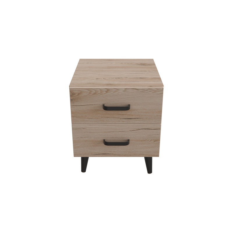 Тумба Віва 2 на конусних ніжках Ferrum-decor 41x35x40 Чорний метал ДСП Дуб Сан-Марино 16 мм (FRD-106814)