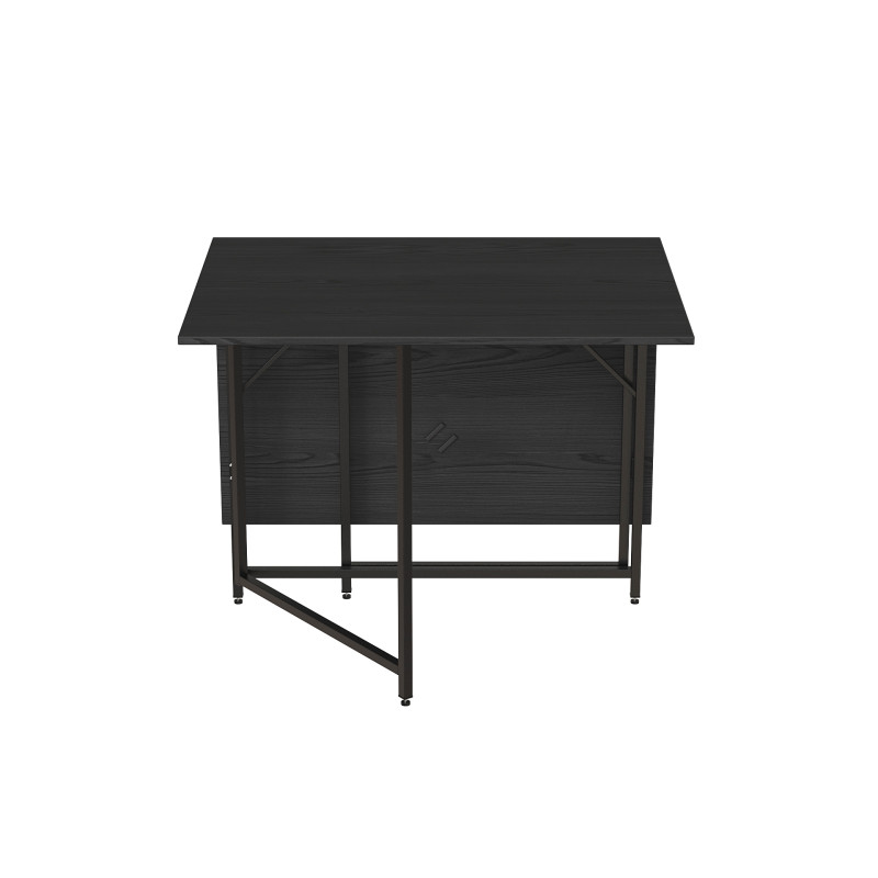Стол трансформер книжка Вуди Ferrum-decor 75x130x90 Черный металл ДСП Сосна Кембра 16 мм (FRD-106744)