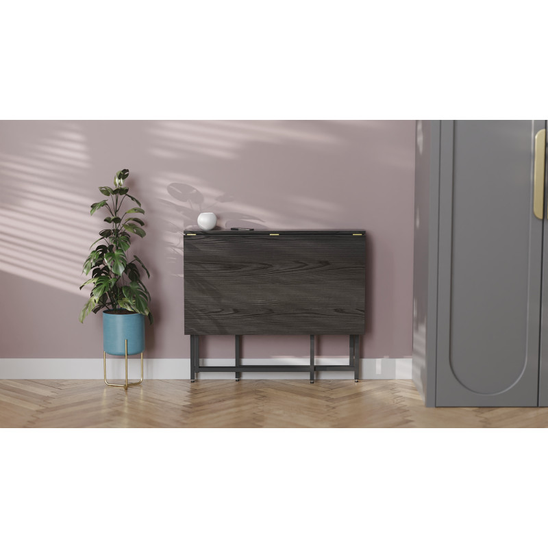 Стол трансформер книжка Вуди Ferrum-decor 75x130x90 Черный металл ДСП Сосна Кембра 16 мм (FRD-106744)