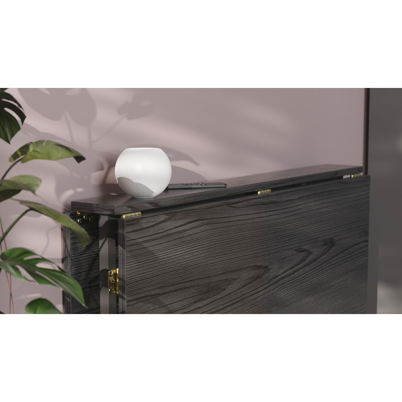 Стол трансформер книжка Вуди Ferrum-decor 75x130x90 Черный металл ДСП Сосна Кембра 16 мм (FRD-106744)