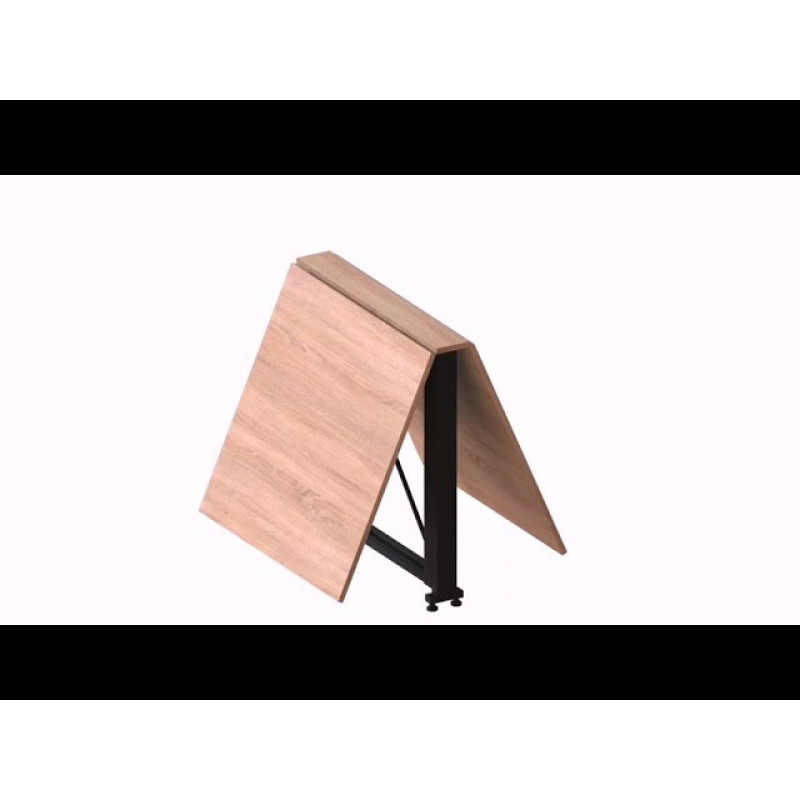 Стол-книга трансформер Орион 2 Ferrum-decor 750x1520x730 Черный металл ДСП Дуб Сонома 16 мм (FRD-104586)