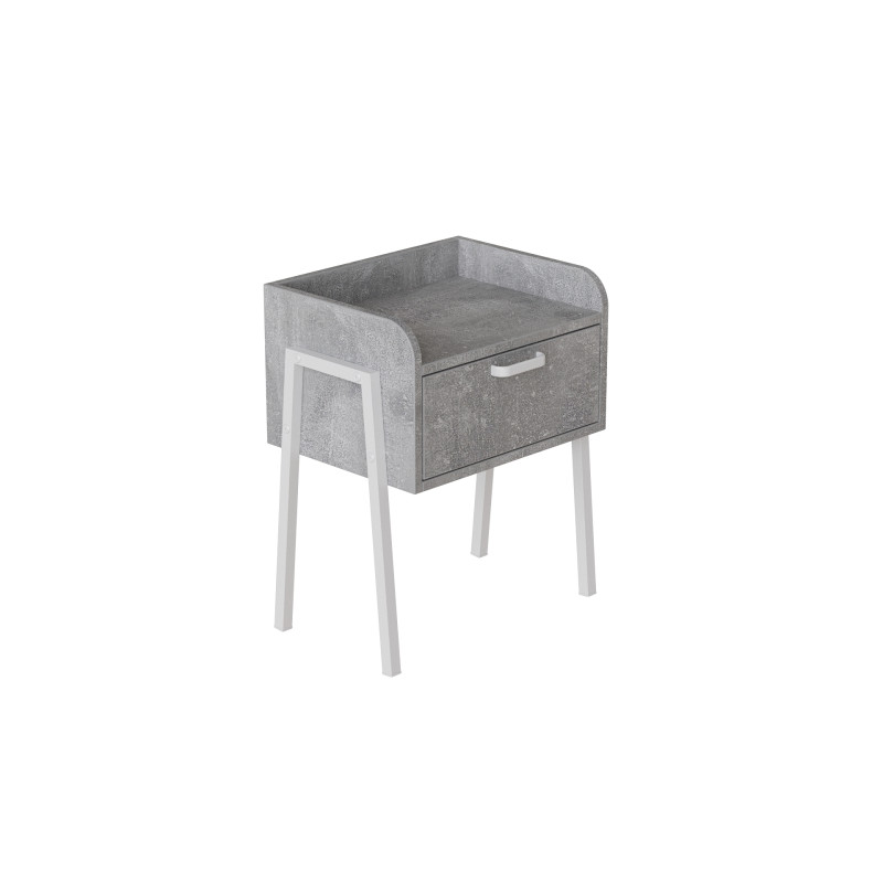 Тумба модульна Ferrum-decor Бетті 540x450x320 метал Білий ДСП Бетон 16 мм (FRD-102996)