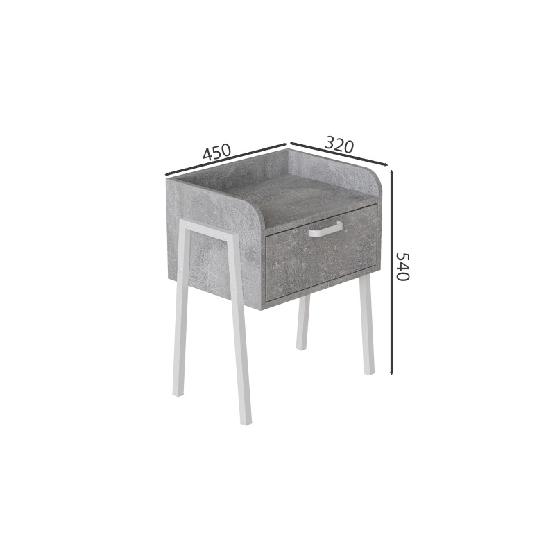 Тумба модульна Ferrum-decor Бетті 540x450x320 метал Білий ДСП Бетон 16 мм (FRD-102996)