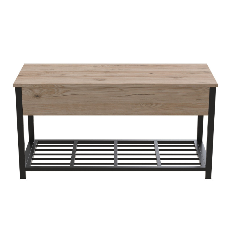 Банкетка з ящиком Ferrum-decor Дрейк 1 550x1000x400 метал Чорний ДСП Дуб Сан-Марино 16 мм (FRD-103046)
