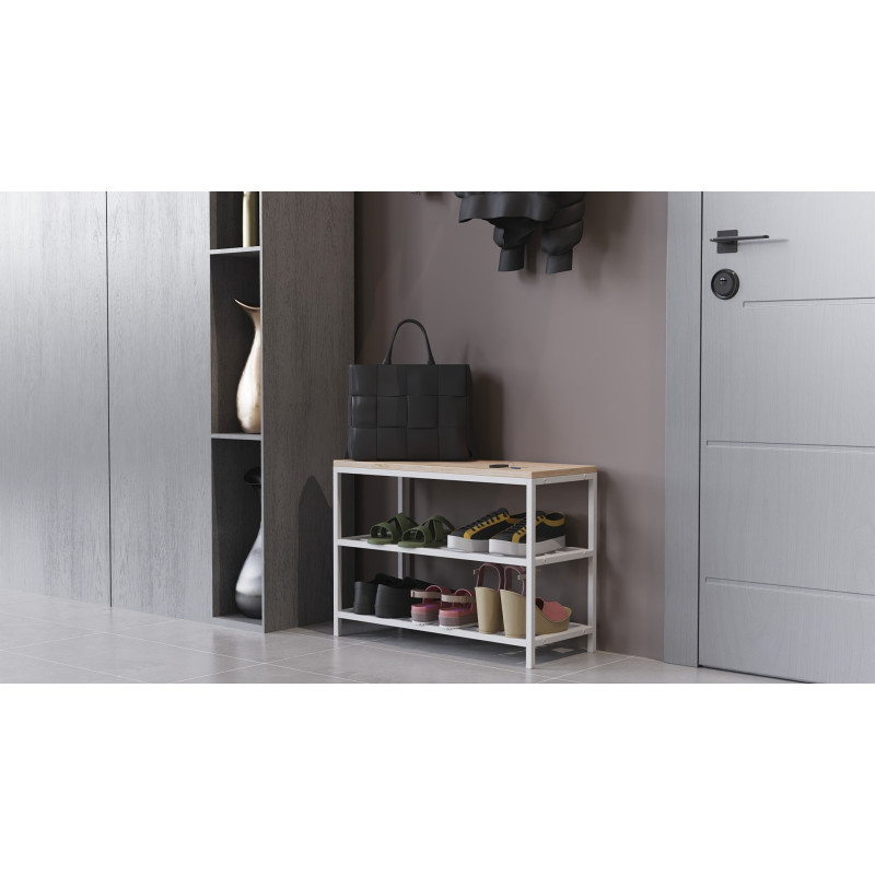 Банкетка універсальна Ferrum-decor Слайм 45x63x26 білий ДСП Дуб Сан-Марино 16мм (FRD-104076)