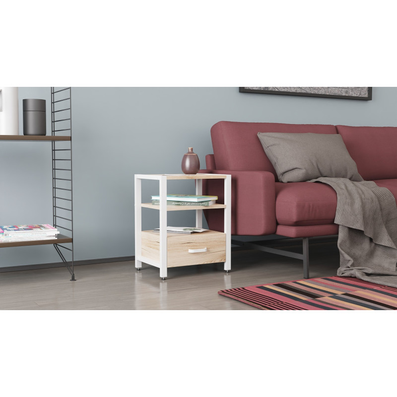 Тумба універсальна Ferrum-decor Вів'єн 1/1 50x41x40 білий ДСП Дуб Сан-Марино 16мм (FRD-104146)