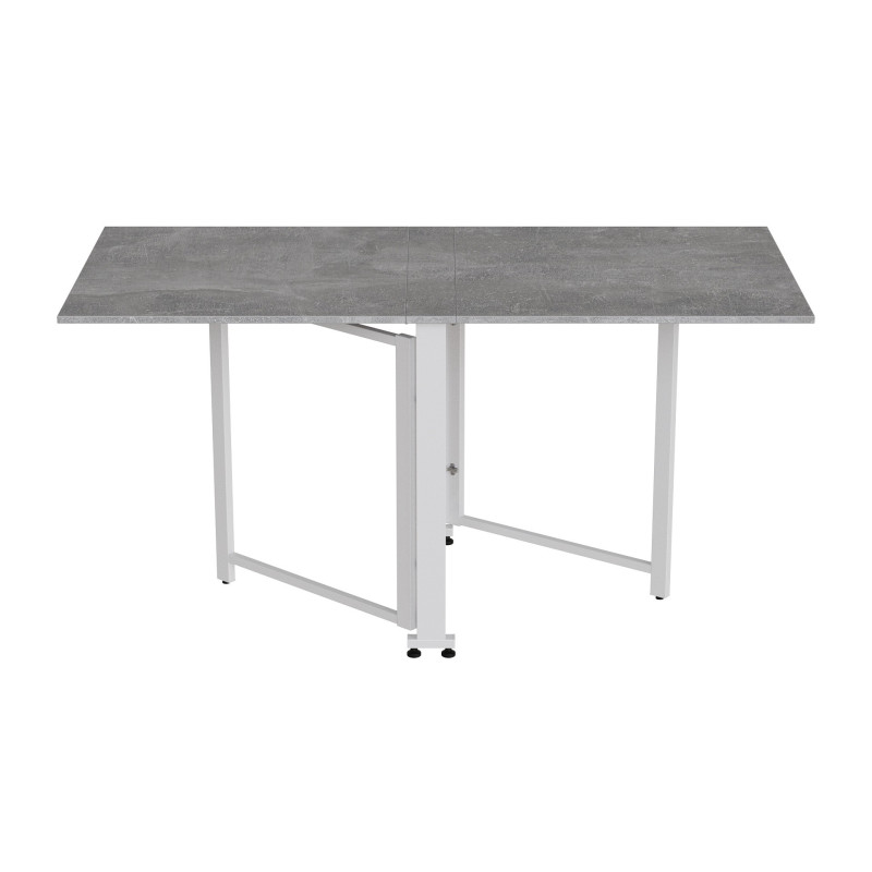 Стол-книжка трансформер Орион 2 Ferrum-decor 750x1520x730 Белый металл ДСП Бетон 16 мм (FRD-104596)
