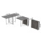 Стол-книжка трансформер Орион 2 Ferrum-decor 750x1520x730 Белый металл ДСП Бетон 16 мм (FRD-104596)