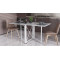 Стол-книжка трансформер Орион 2 Ferrum-decor 750x1520x730 Белый металл ДСП Бетон 16 мм (FRD-104596)