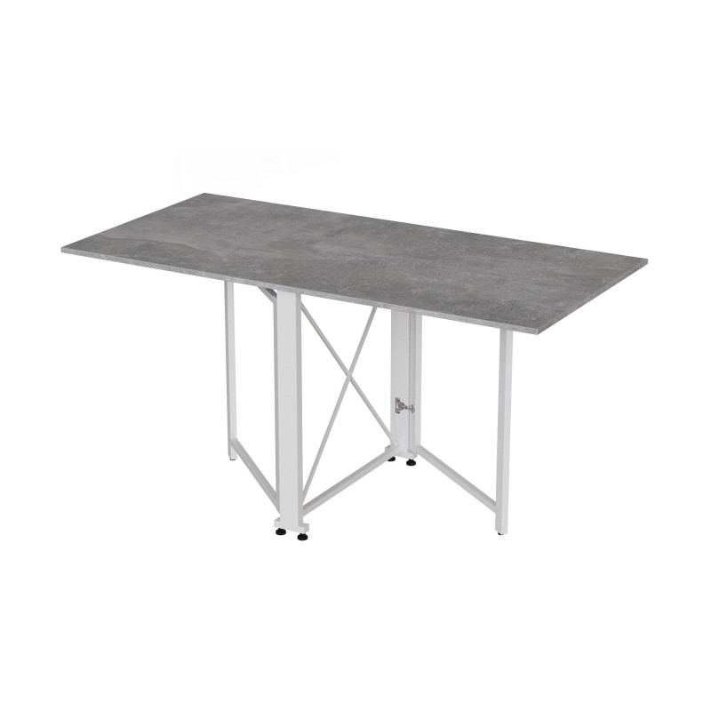Стол-книжка трансформер Орион 2 Ferrum-decor 750x1520x730 Белый металл ДСП Бетон 16 мм (FRD-104596)