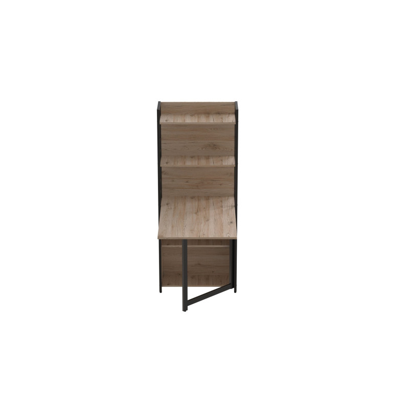Стол книжка с этажеркой Практик 2 Ferrum-decor 1555x640x990 Черный металл ДСП Дуб Сан-Марино 16 мм (FRD-104626)