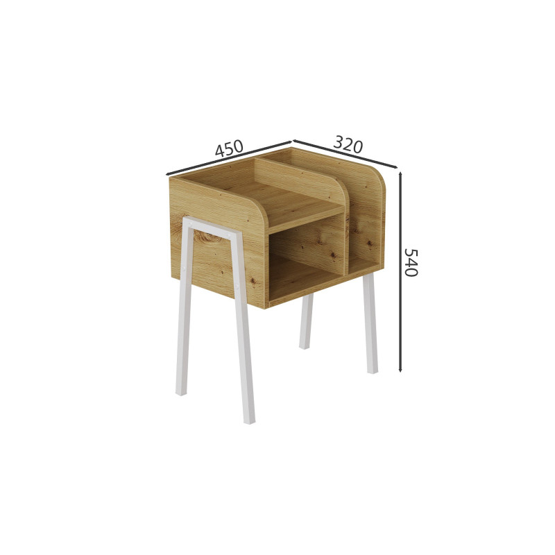 Тумба модульна Ferrum-decor Амелі 540x450x320 метал Білий ДСП Дуб Дуб Артизан 16 мм (FRD-103016)