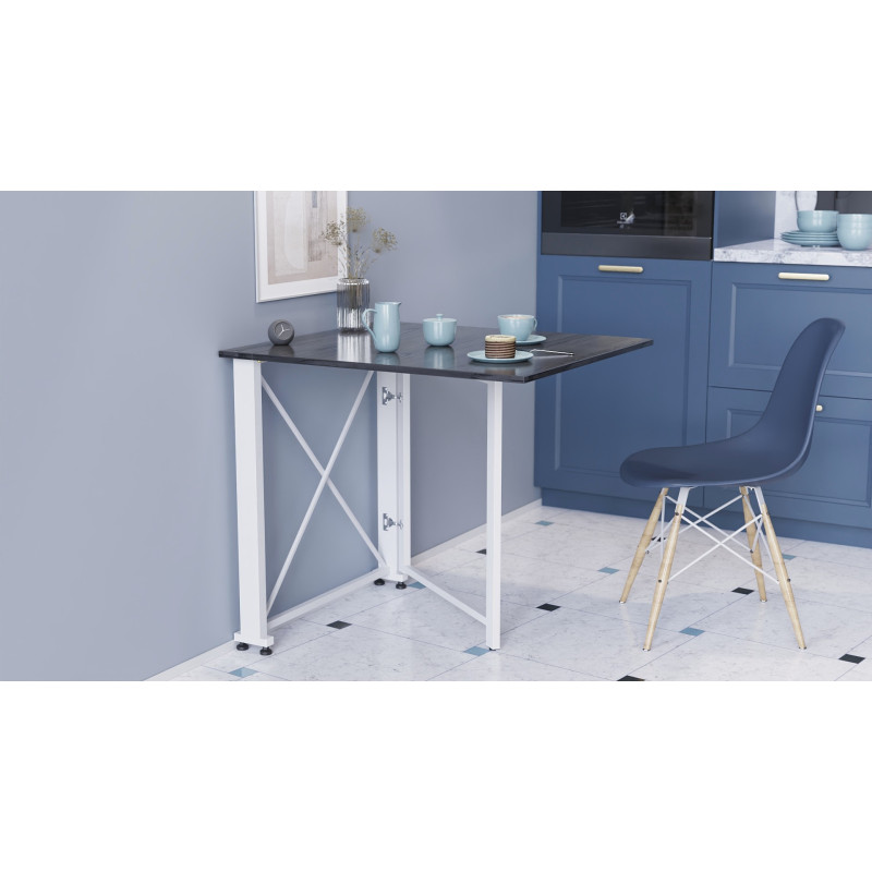 Стол-книжка трансформер Орион 1 Ferrum-decor 750x810x730 Белый металл ДСП Сосна Кембра 16 мм (FRD-104606)