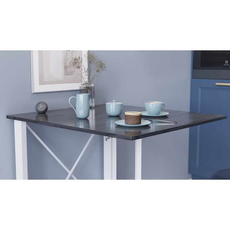 Стол-книжка трансформер Орион 1 Ferrum-decor 750x810x730 Белый металл ДСП Сосна Кембра 16 мм (FRD-104606)