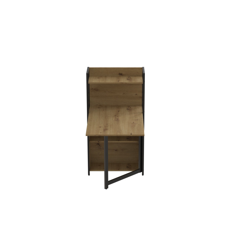 Стол книжка с этажеркой Практик 1 Ferrum-decor 1200x640x990 Черный металл ДСП Дуб Артизан 16 мм (FRD-104616)