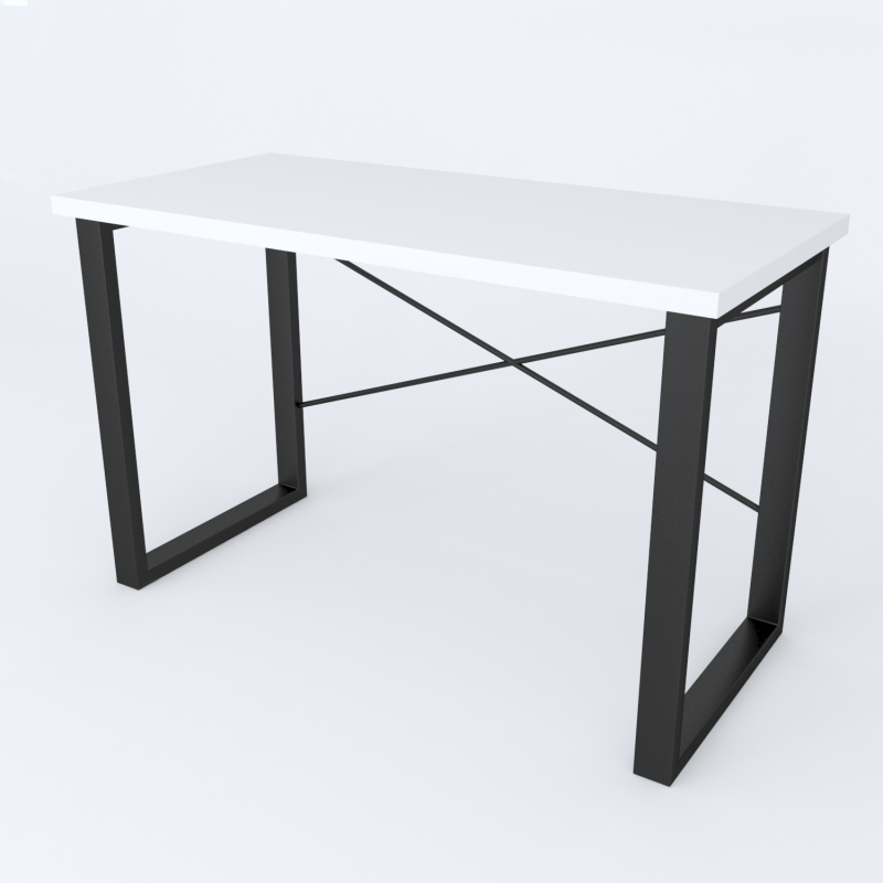Письмовий стіл Ferrum-decor Драйв 750x1000x600 Чорний метал ДСП Біле 32 мм (FRD-103296)
