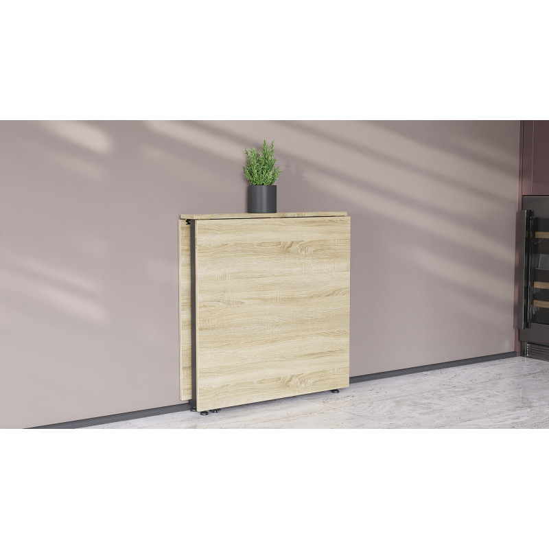 Стол-книга трансформер Орион 2 Ferrum-decor 750x1520x730 Черный металл ДСП Дуб Сонома 16 мм (FRD-104586)