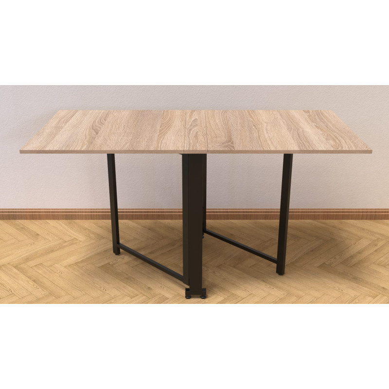 Стол-книга трансформер Орион 2 Ferrum-decor 750x1520x730 Черный металл ДСП Дуб Сонома 16 мм (FRD-104586)