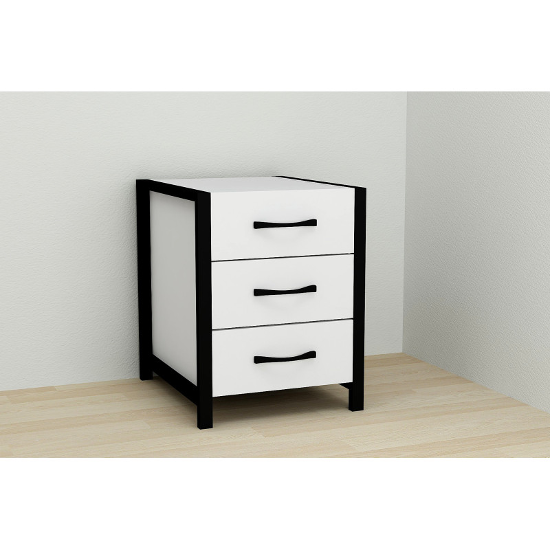 Тумба універсальна Ferrum-decor Вів'єн 3 50x41x40 чорний ДСП Біле 16мм (FRD-104186)