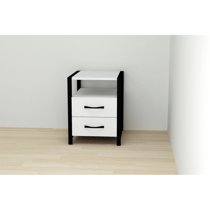 Тумба універсальна Ferrum-decor Вів'єн 2/2 50x41x40 чорний ДСП Біле 16мм (FRD-104156)